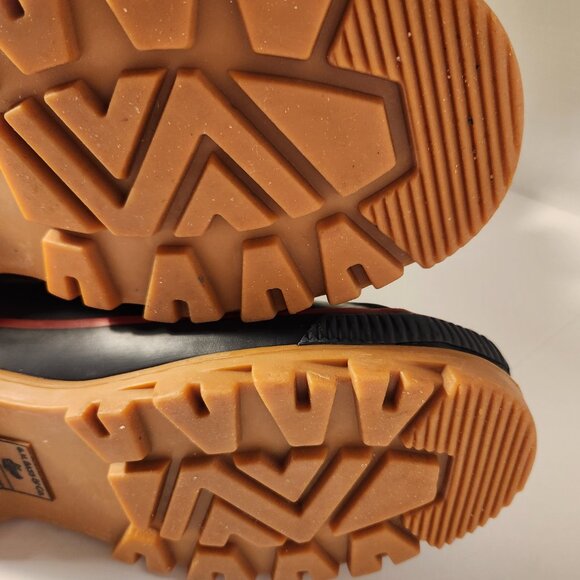 GH Bass & Co. Brown, Black, Red Laced Duck Rain Boots Women's Size 6 - Picture 9 of 11